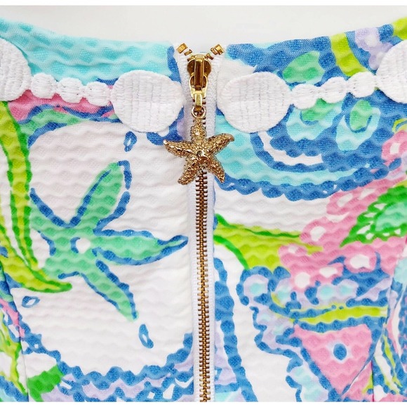 Lilly Pulitzer Delia Shift Dress 0 Cotton Multi Conch Republic Sleeveless Zip - Picture 6 of 12